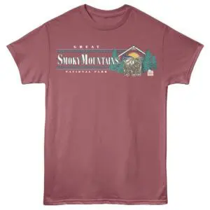 Vintage Smoky Mountains National Park graphic tee for outdoor lovers. Perfect for hiking, camping, and adventure enthusiasts.