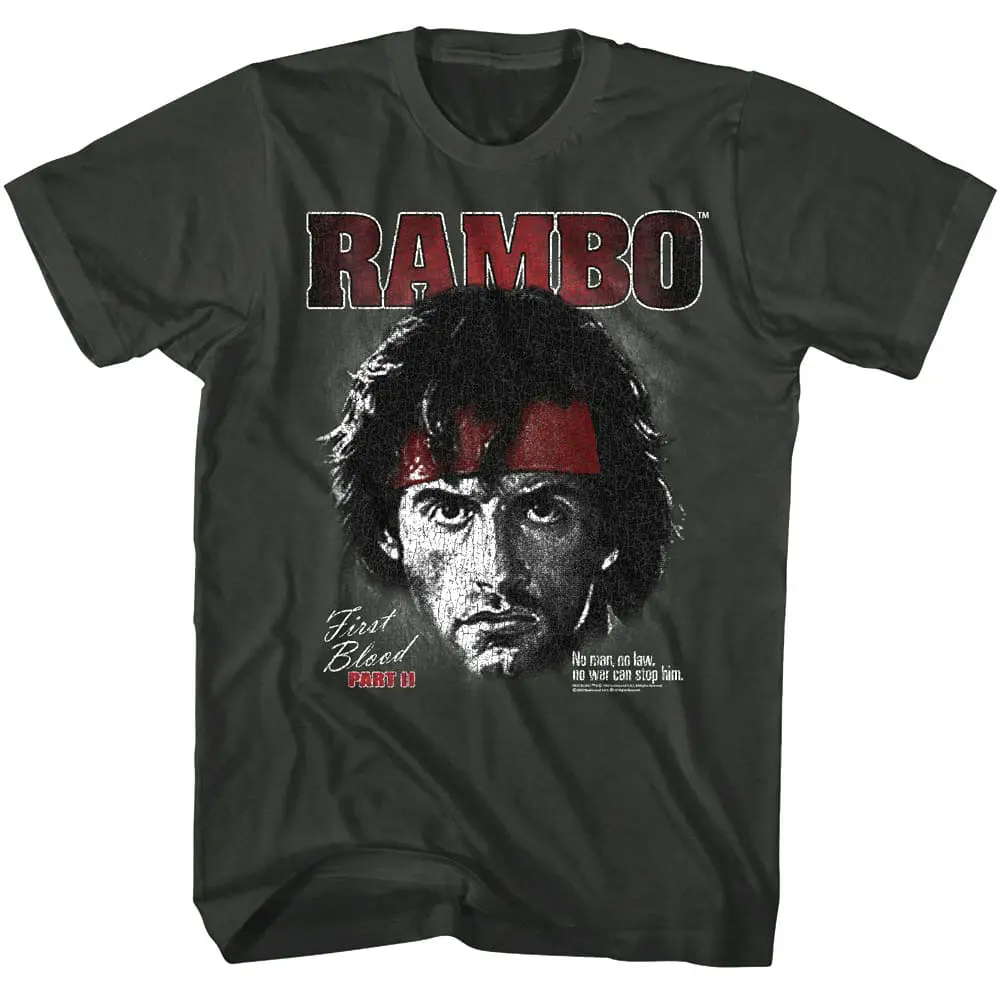 Vintage Rambo T-shirt featuring a bold movie character print and text design.