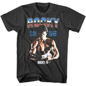 Rocky movie T-shirt featuring iconic Rocky IV design, ideal for boxing fans and movie lovers.