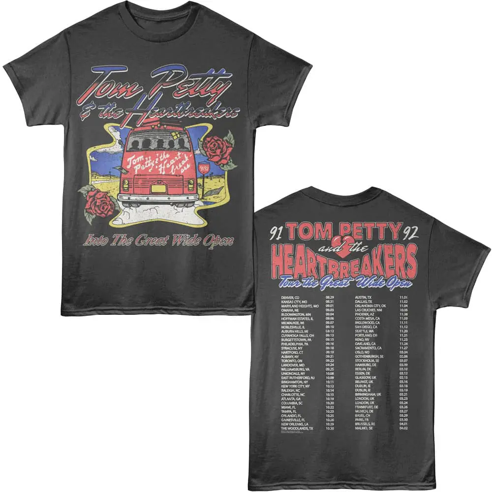 Custom Tom Petty and The Heartbreakers concert graphic tee for music fans.