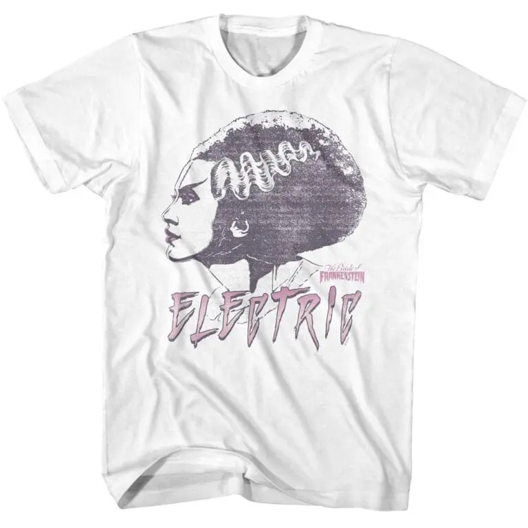 Vibrant women's graphic T-shirt featuring Frida Kahlo with a futuristic "Electric" design. Perfect for art and pop culture lovers.