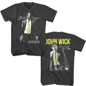 John Wick graphic T-shirt with iconic design, perfect for fans of the action movie franchise.