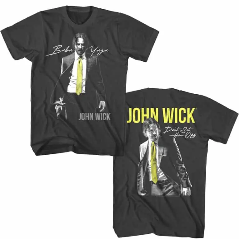 John Wick graphic T-shirt with iconic design, perfect for fans of the action movie franchise.