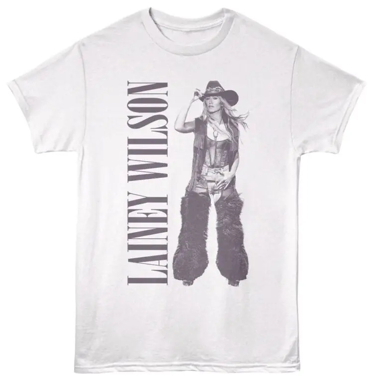 Cowgirl graphic tee with Western-inspired design featuring a woman in cowboy hat, rugged boots, and bold text.