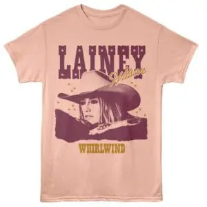 Stylish Lainey Wilson graphic tee celebrating country singer with vintage-inspired artwork.