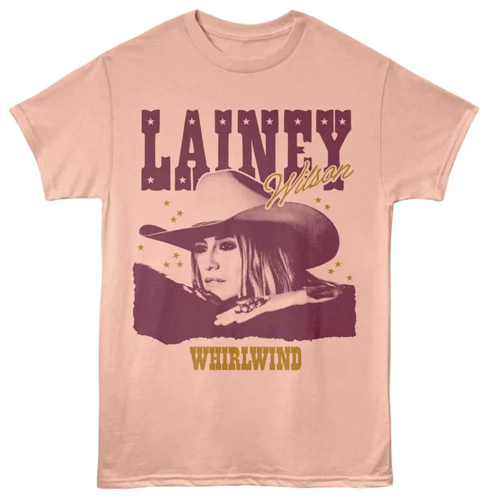 Stylish Lainey Wilson graphic tee celebrating country singer with vintage-inspired artwork.