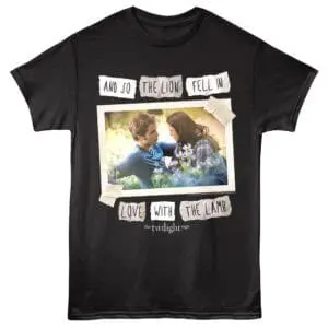 Custom Twilight Saga love T-shirt design with a romantic scene from Breaking Dawn.