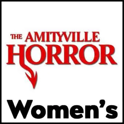 High-quality Amityville Horror women's t-shirt, perfect for horror movie fans.