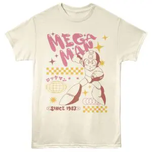 Anime-inspired Mega Megu graphic tee with playful retro Japanese elements, ideal for anime fans and streetwear.