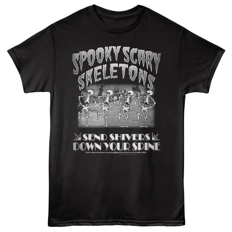 Fun Halloween skeleton dance shirt with humorous phrase, perfect for spooky season celebrations.