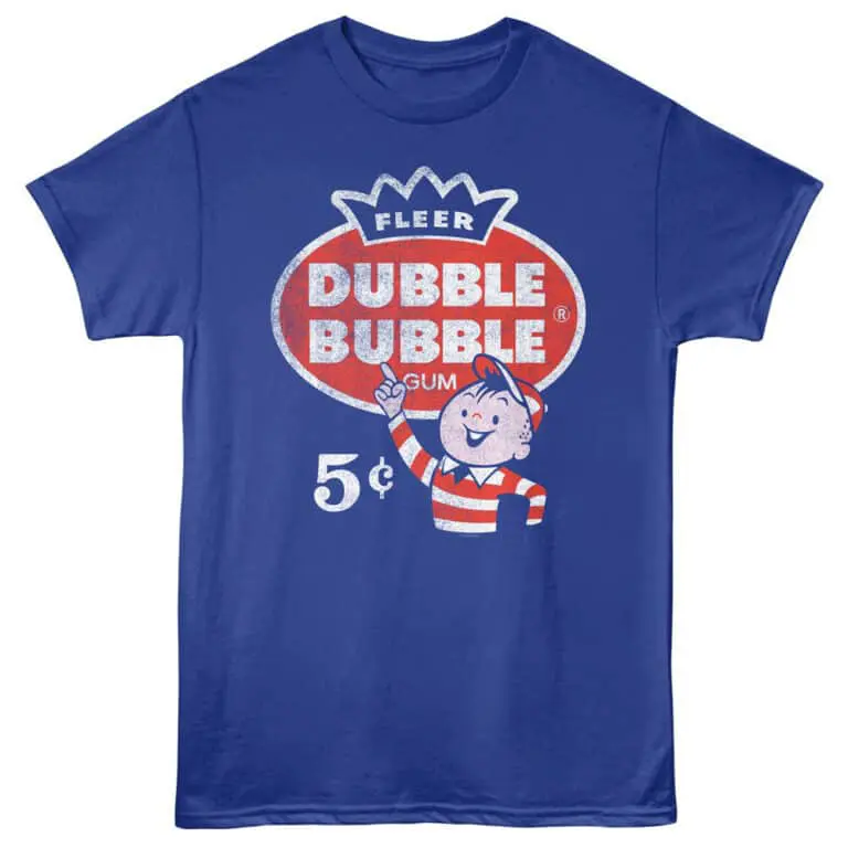 Colorful vintage Fleer Bubble Gumb T-Shirt with character cartoon graphic.
