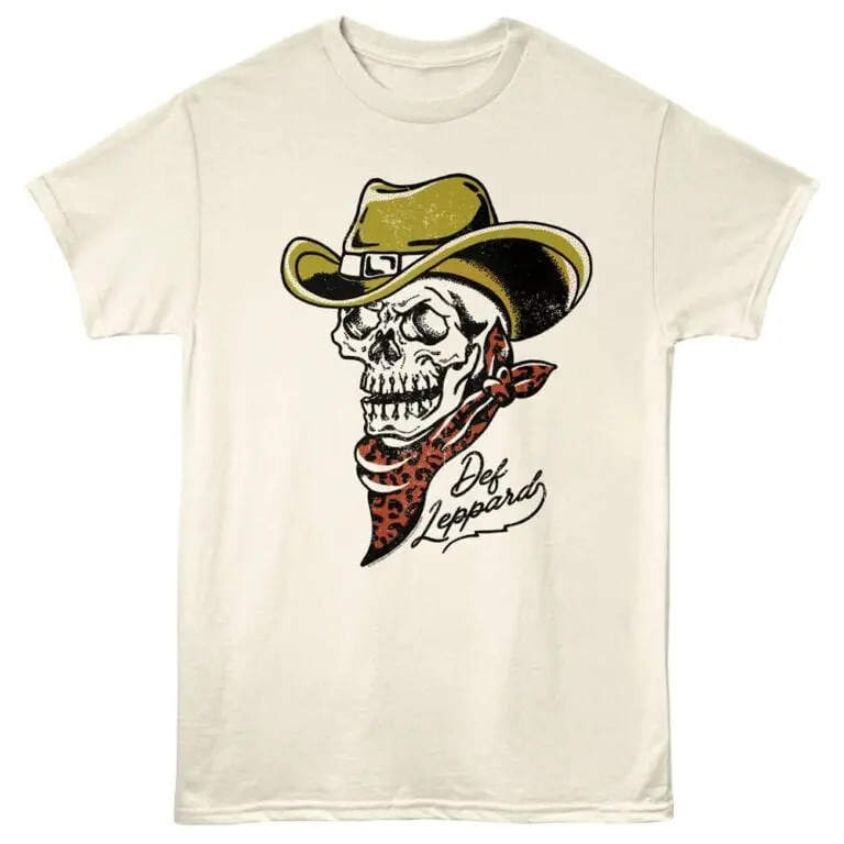 Skull wearing a cowboy hat with a red bandana, perfect for rock and roll or country style.