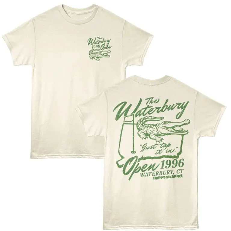 Vintage Waterbury Crocodile T-shirt, 1996 Waterbury Open design.