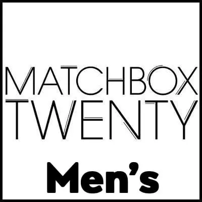 Men's Matchbox Twenty band t-shirt with bold text and modern style.