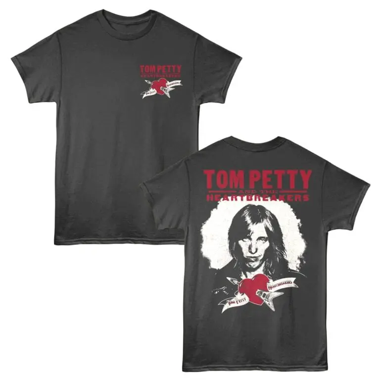 High-quality T-shirt featuring Tom Petty and the Heartbreakers graphic design, perfect for music fans.