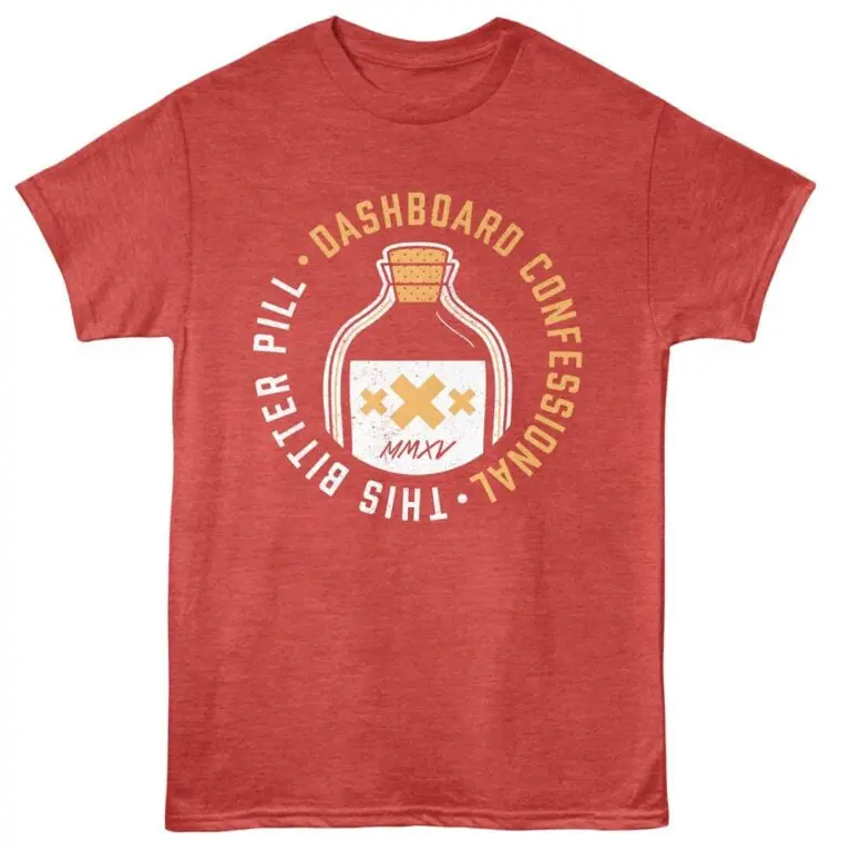 A red graphic T-shirt featuring a playful design inspired by board game elements and conferences. Perfect for game enthusiasts.