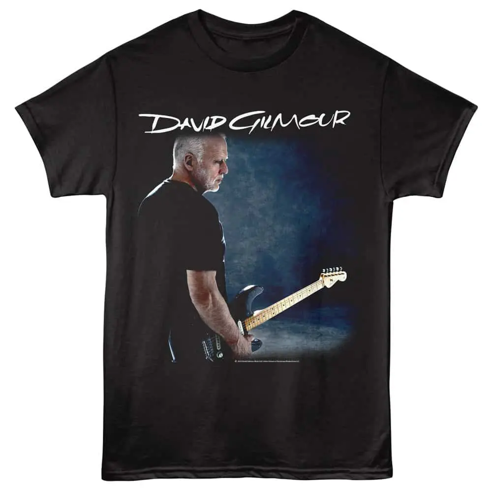 Custom T-shirt featuring David Gilmour with guitar design.