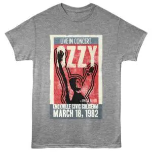 Graphic band t-shirt featuring Ozzy Osbourne live concert design.