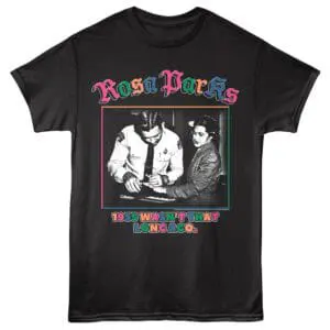Vintage Rosa Parks 1955 T-shirt celebrating civil rights history and iconic activism.