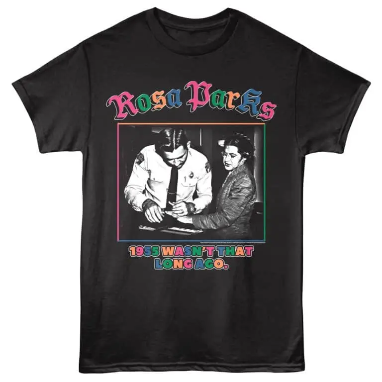 Vintage Rosa Parks 1955 T-shirt celebrating civil rights history and iconic activism.