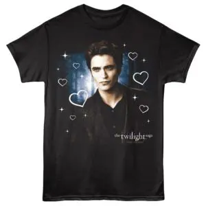 Stylish Twilight-themed Edward Cullen fan shirt for Twilight Saga fans. Perfect for cosplay and casual wear.