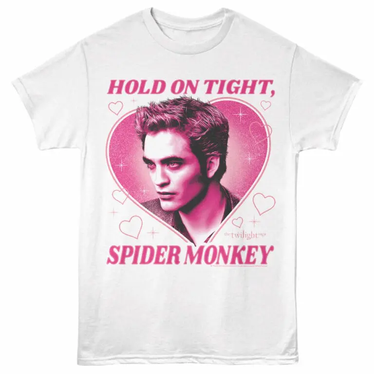 Pink Twilight Sparkle Spider Monkey t-shirt with superhero motif, inspired by Twilight Saga.