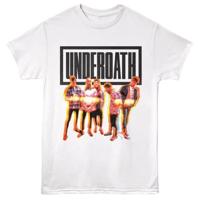 High-quality Underoath band graphic t-shirt for fans of post-hardcore and alternative music. Perfect for concert and casual wear.