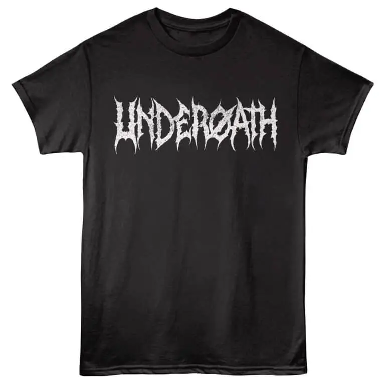 Black T-shirt with "HADEROTH" metal band logo in distressed white text.