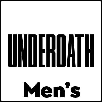 Bold "Underoath" t-shirt for men, perfect for fans of alternative rock and metal.