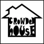 House-shaped logo with "Crowd House" text inside, minimalist black and white design.