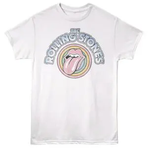 Vintage Rolling Stones tongue logo T-shirt, rock band apparel, graphic tee for music lovers.