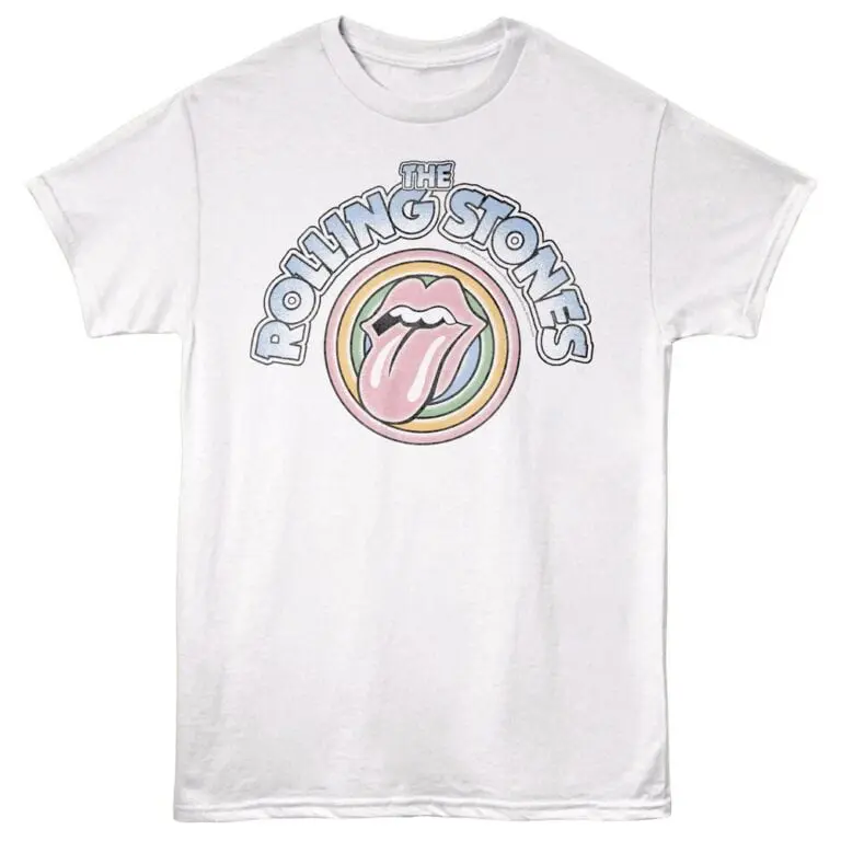 Vintage Rolling Stones tongue logo T-shirt, rock band apparel, graphic tee for music lovers.