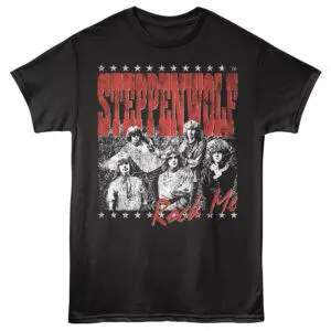Vintage Steppenwolf Rock Me band tee with bold graphic, perfect for music fans.