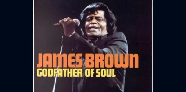 Vibrant image of James Brown performing passionately on stage, highlighting his influence on soul music.