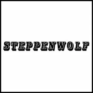 Bold Steppenwolf logo T-shirt for music fans and rock enthusiasts.