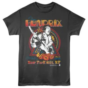 Jimi Hendrix New York City NY Men's T Shirt Charcoal
