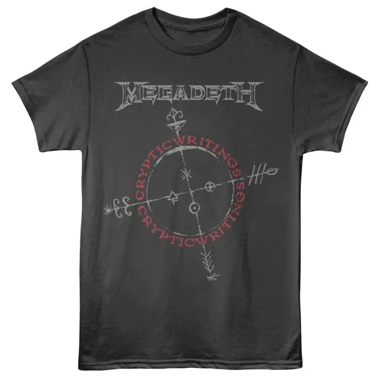 Megadeth Cryptic Writings Pilot Men's T Shirt Charcoal