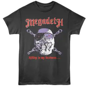 Megadeth Killing is my Business Men's T Shirt Charcoal