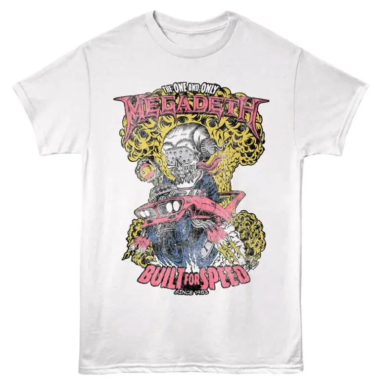 Megadeth Built for Speed Men's T Shirt White