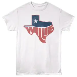 Texas-themed graphic tee featuring the state outline with stars and bold "WILD" text.