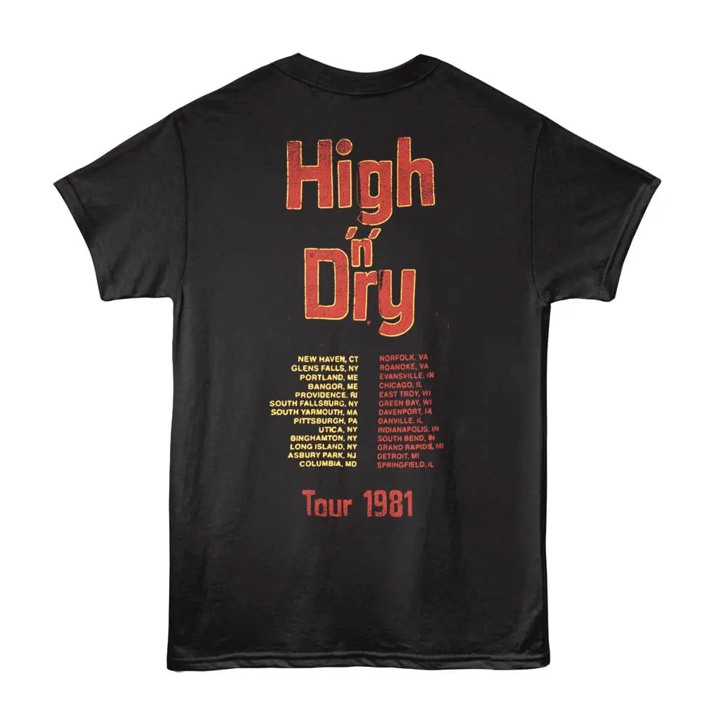 Def Leppard High n Dry Tour 81 Cities Men's T Shirt Black