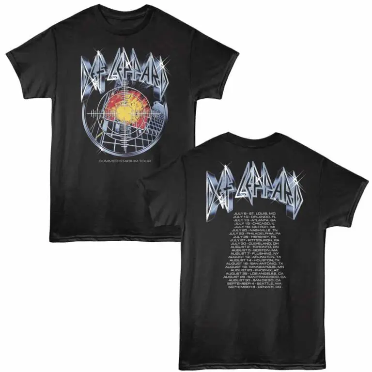 Def Leppard Pyromania Summer Stadium Tour Men's T Shirt Black