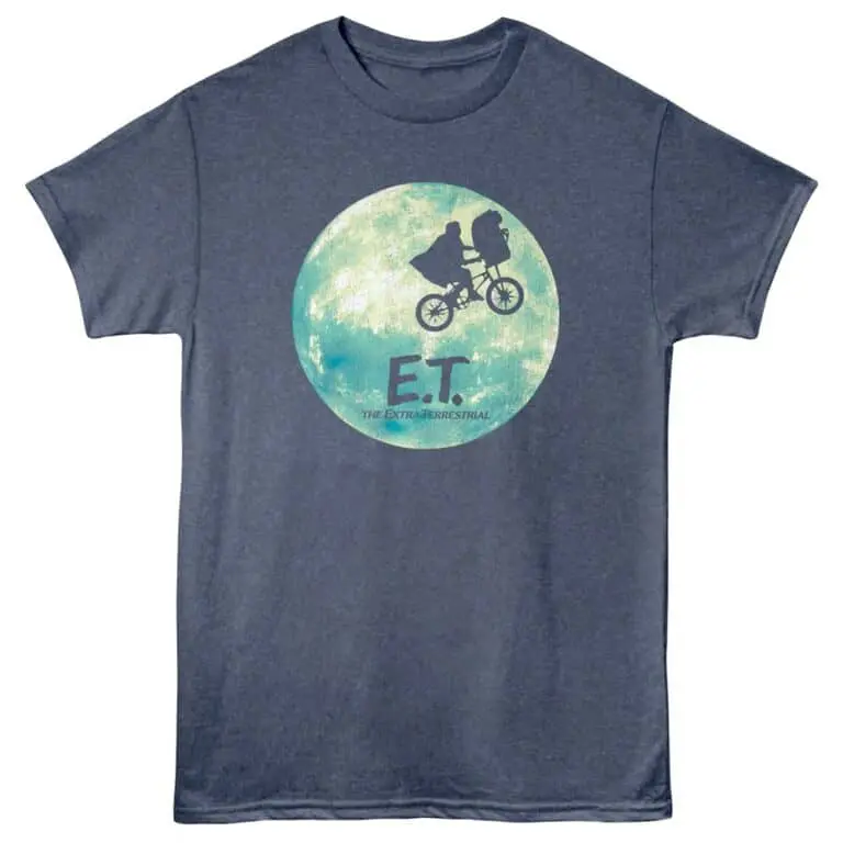 E.T Bike over the Moon Men's T Shirt Navy Heather