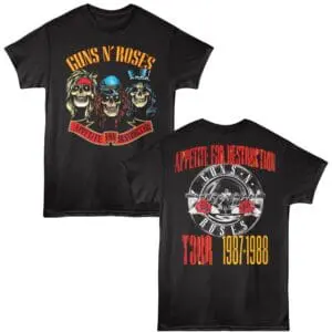 Guns N Roses Appetite For Destruction Tour 87 Men's T Shirt Black