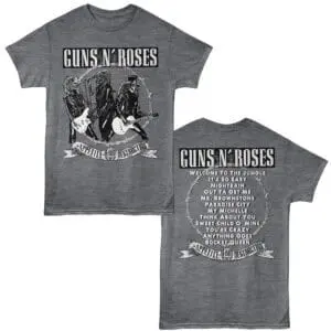 Guns N Roses Appetite For Destruction Tracklist Men's T Shirt Charcoal Heather