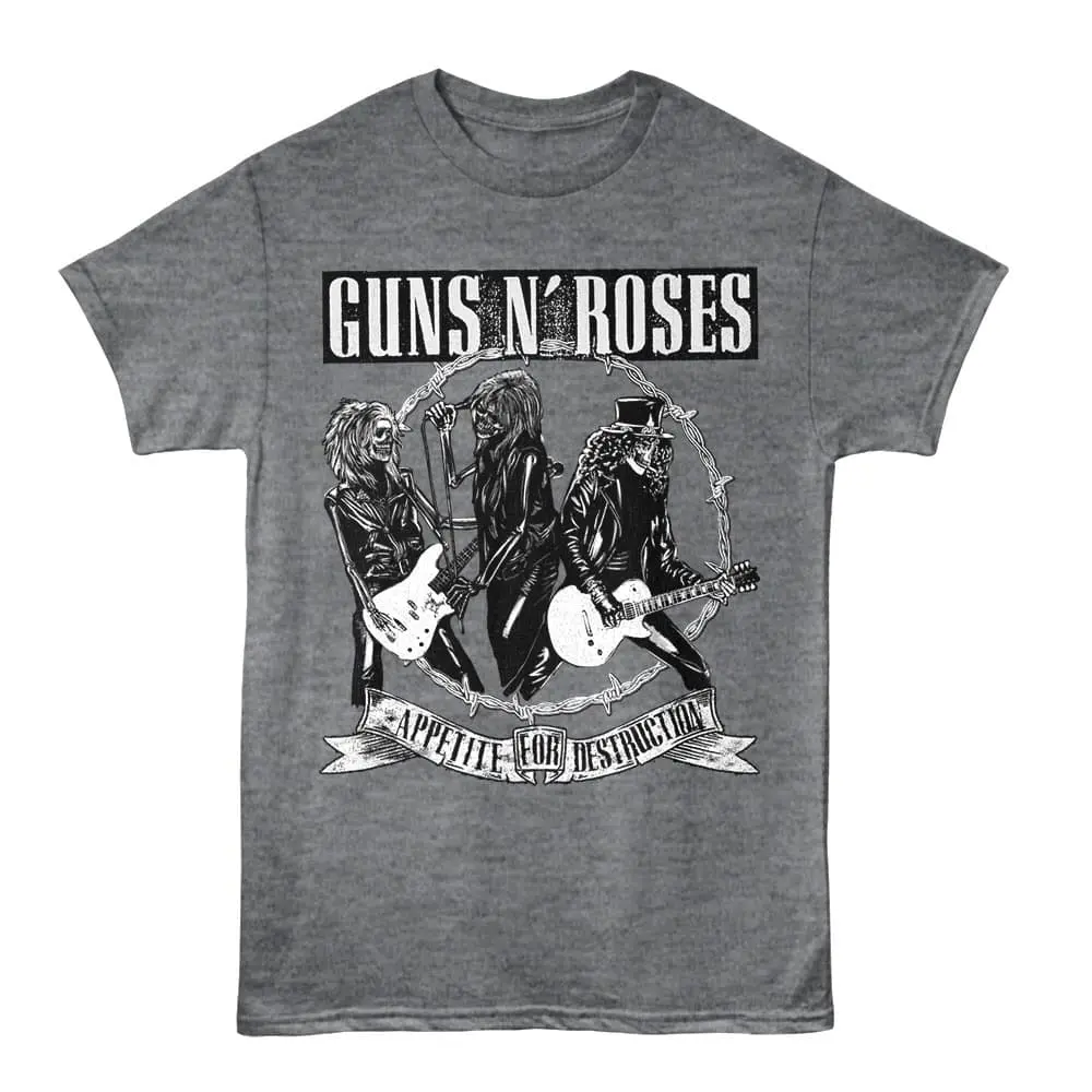 Guns N Roses Appetite For Destruction Tracklist Men's T Shirt Charcoal Heather