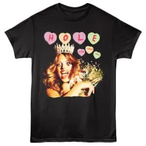 Hole Live Through This Love Hearts Men's T Shirt Black