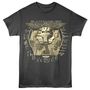 Iron Maiden Powerslave Hieroglyphics Men's T Shirt Charcoal