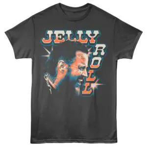 Jelly Roll Flashing Lights Men's T Shirt Charcoal
