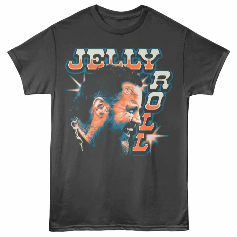 Jelly Roll Flashing Lights Men's T Shirt Charcoal